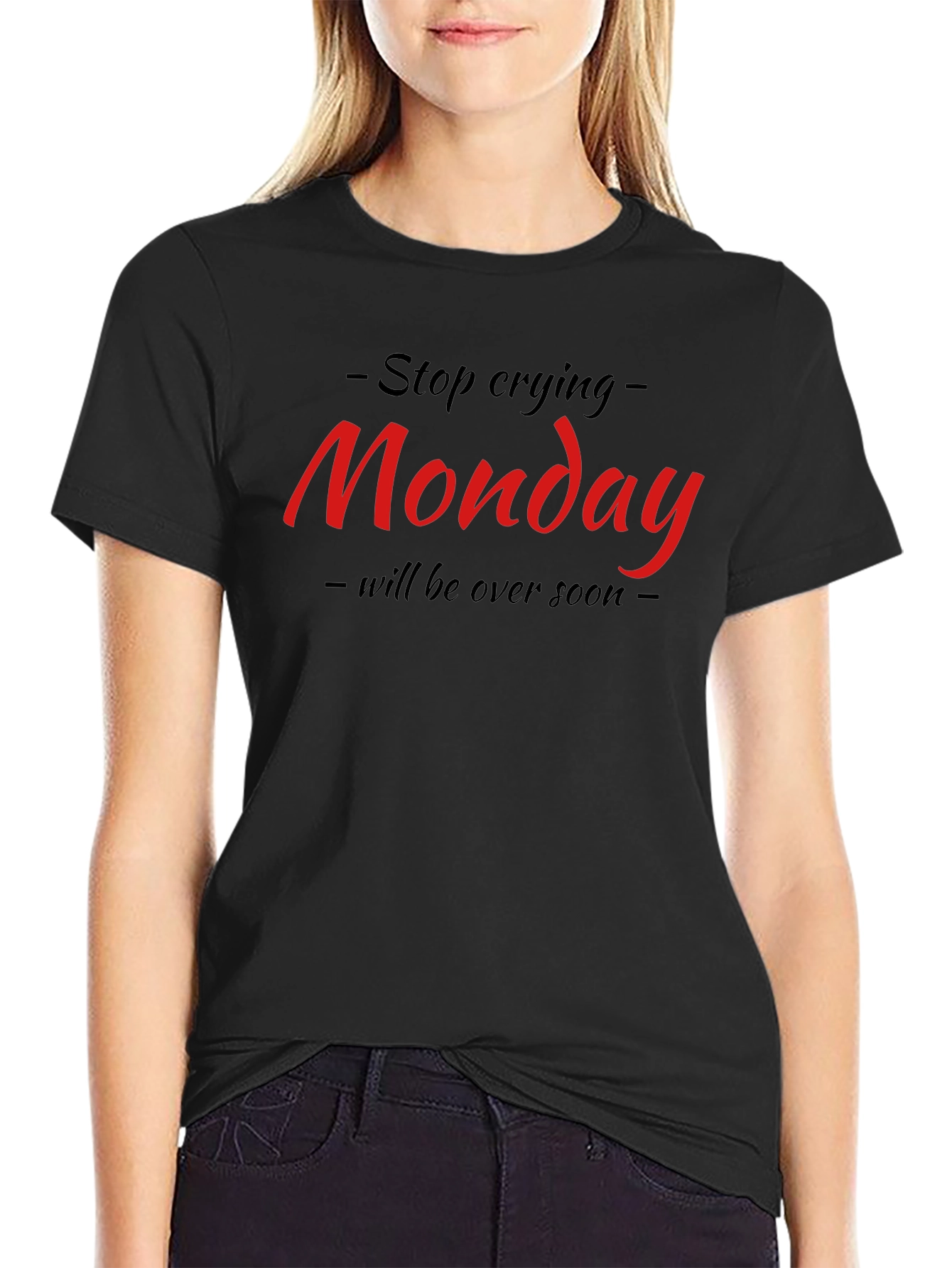 Funny Monday Graphic Black T-Shirt