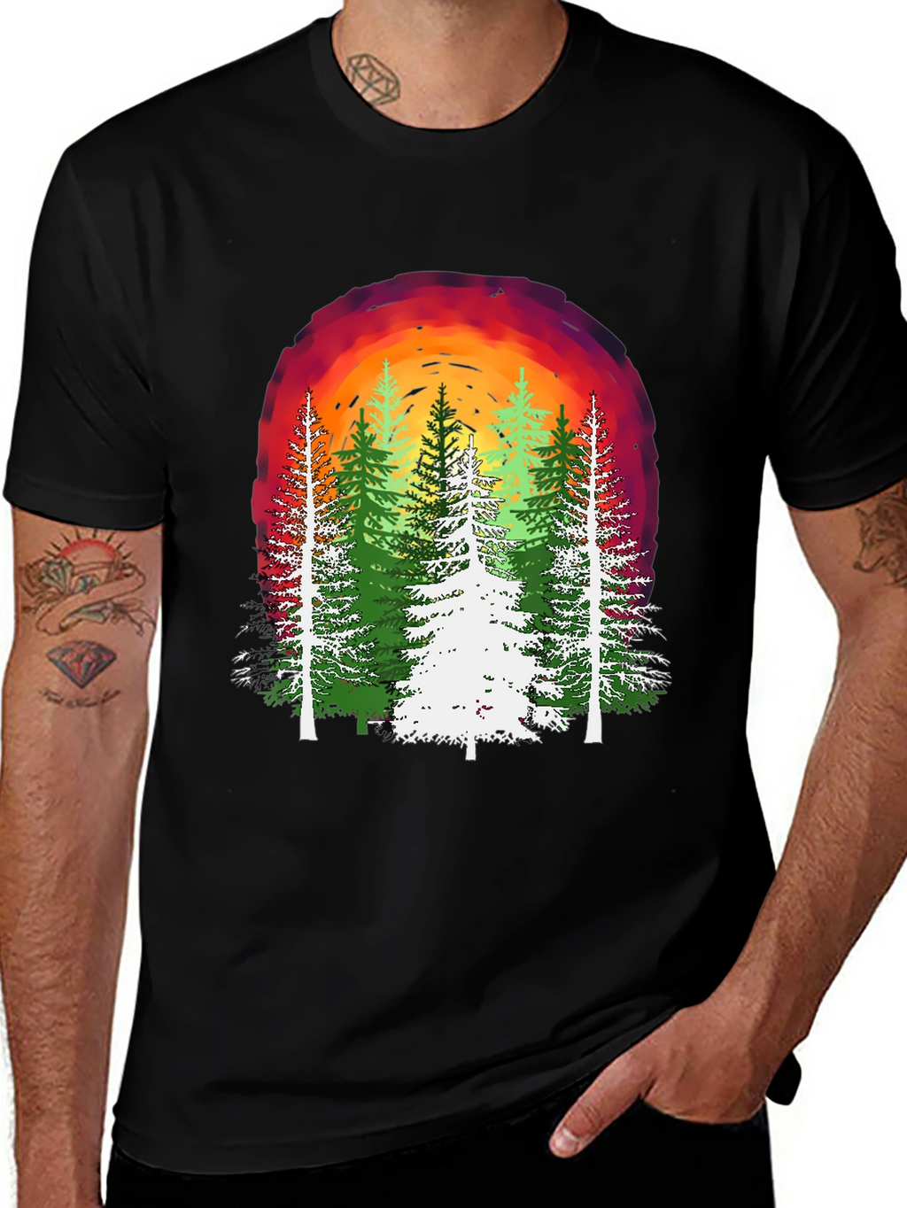 Nature Sunset Forest Graphic Tee