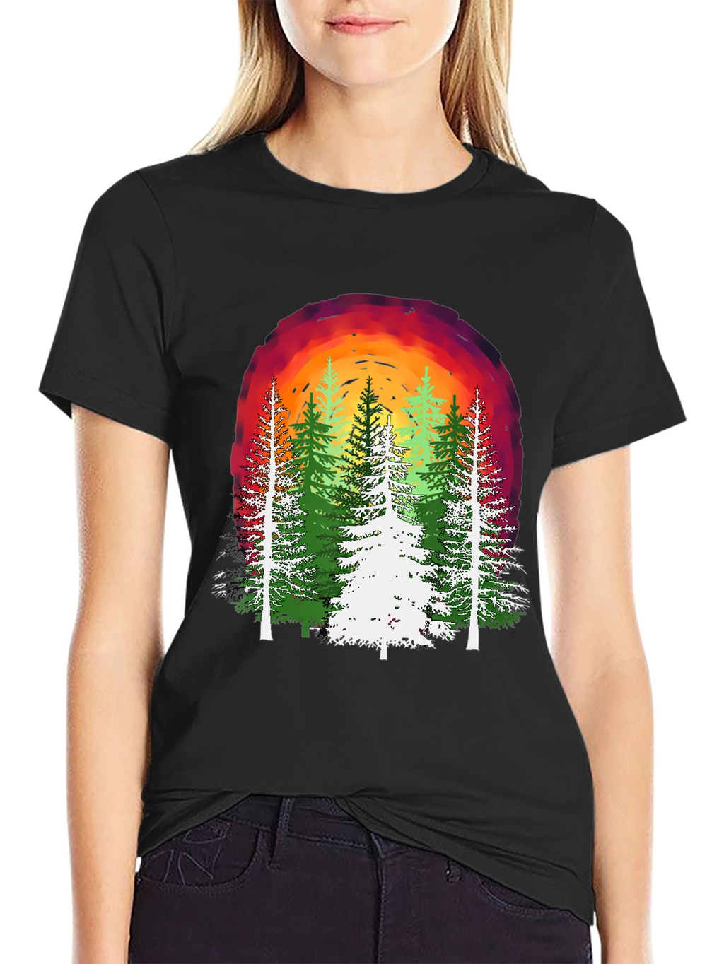 Nature Sunset Forest Graphic Tee