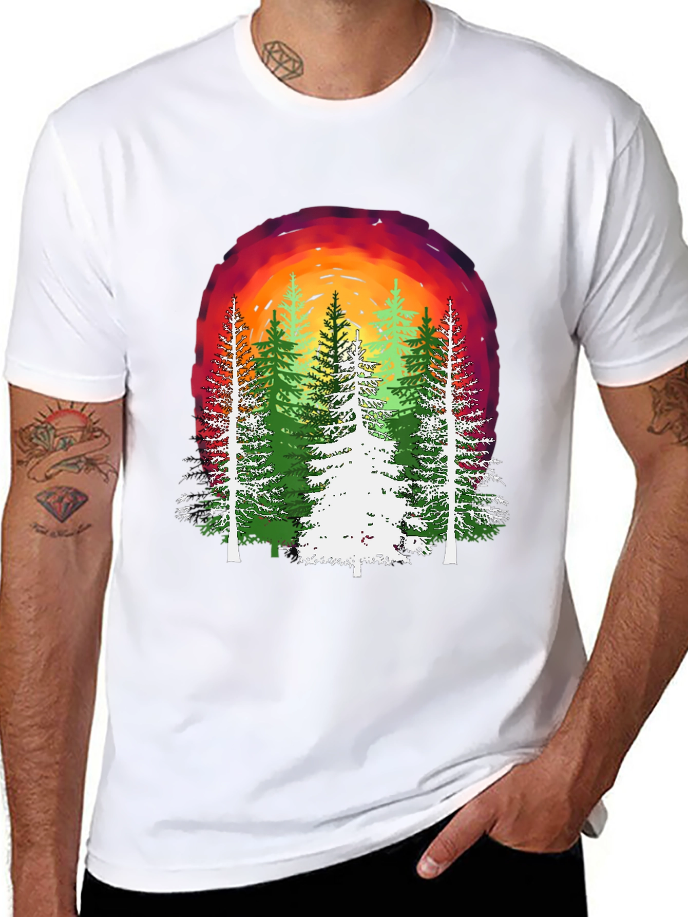 Nature Sunset Forest Graphic Tee