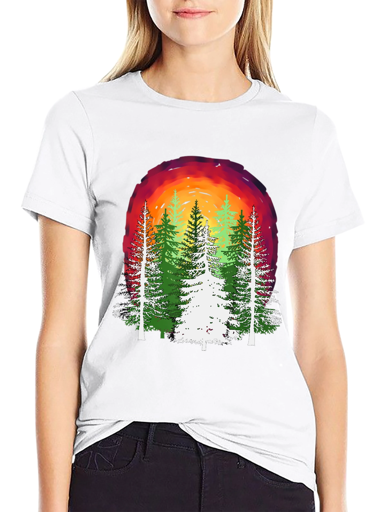 Nature Sunset Forest Graphic Tee