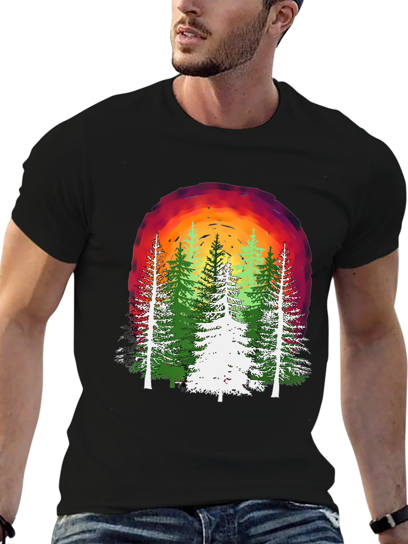 Nature Sunset Forest Graphic Tee