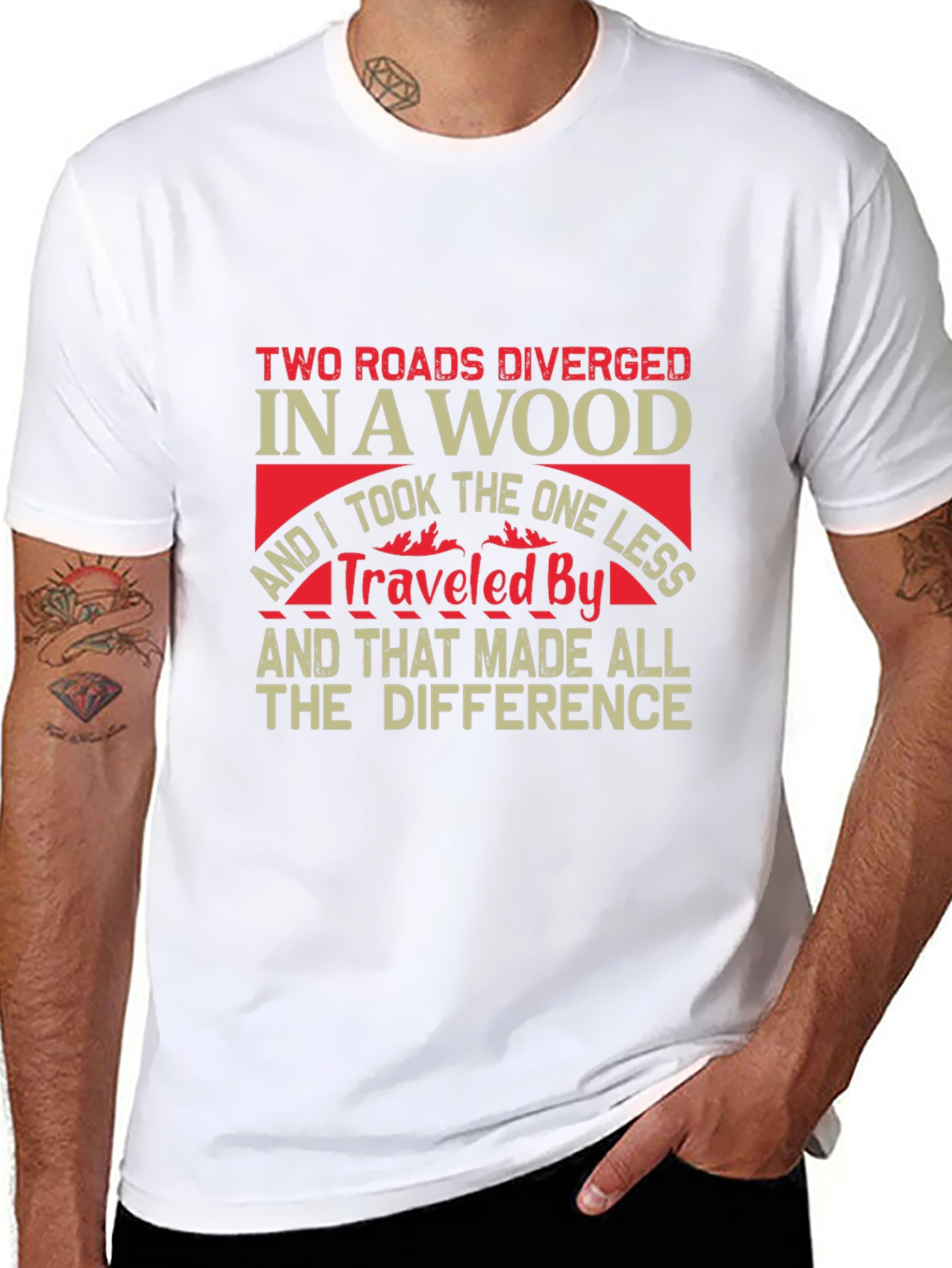 Two Roads Diverged T-Shirt - Inspirational Travel Tee