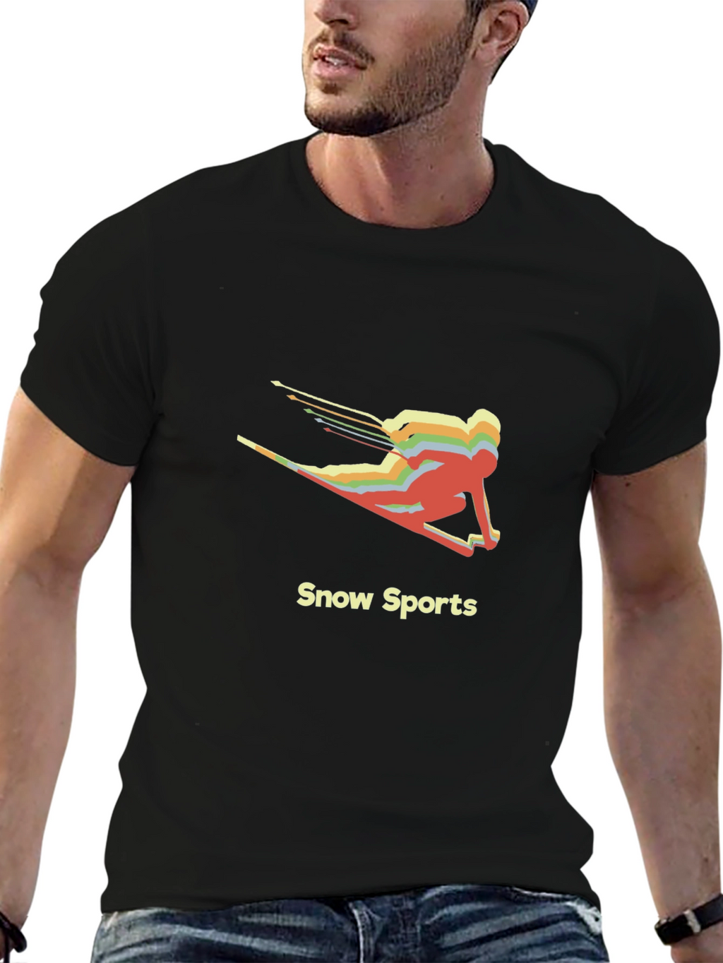 Retro Snow Sports T-Shirt - Cool Ski Design