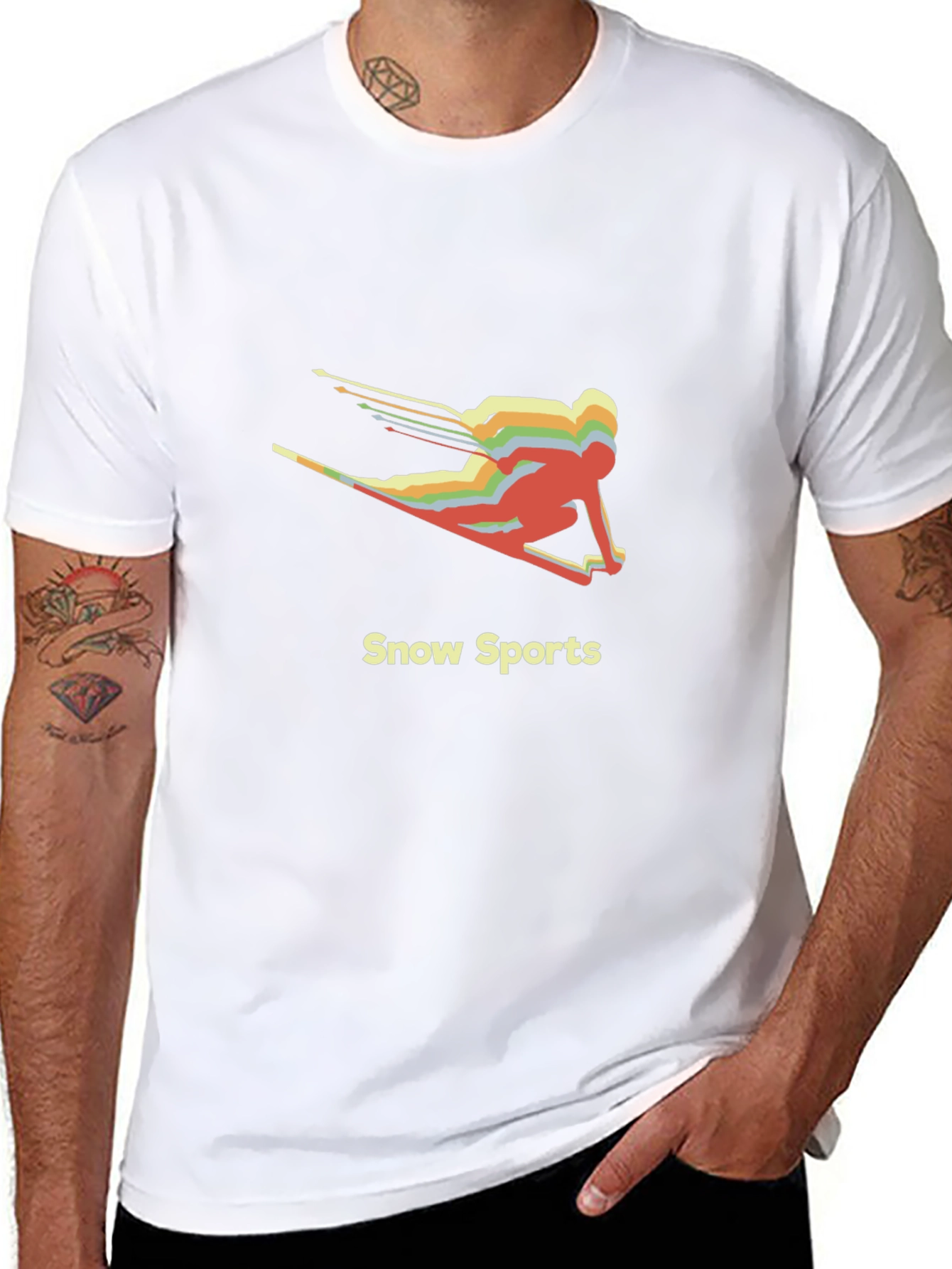 Retro Snow Sports T-Shirt - Cool Ski Design