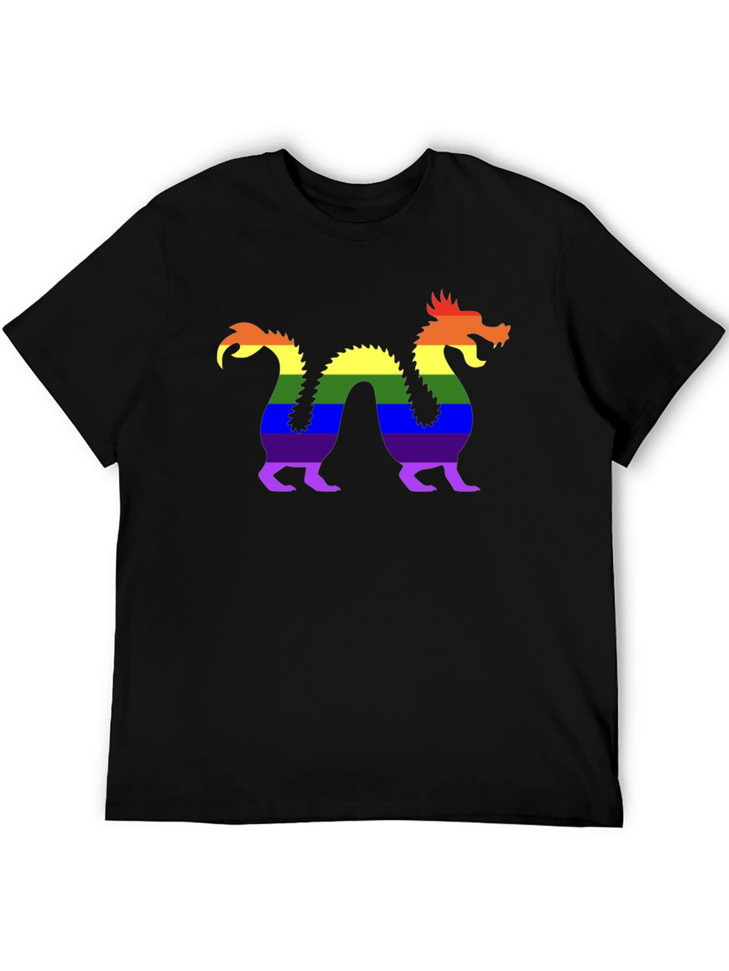 Pride Dragon Graphic Tee - Black