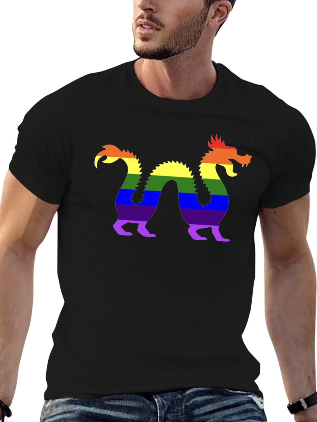 Pride Dragon Graphic Tee - Black