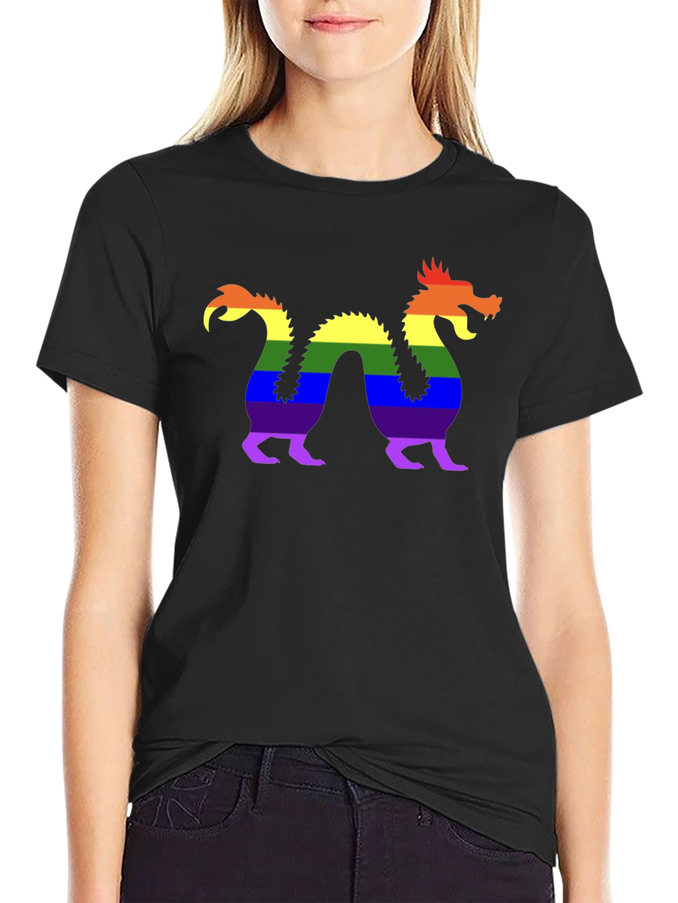 Pride Dragon Graphic Tee - Black