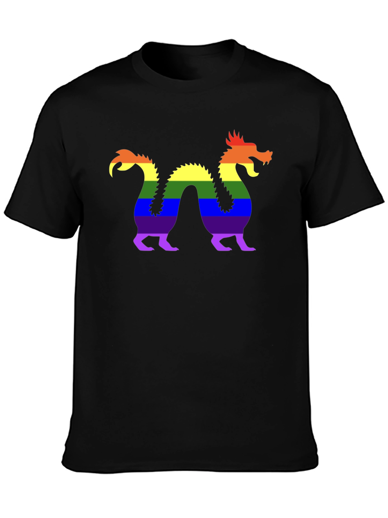 Pride Dragon Graphic Tee - Black