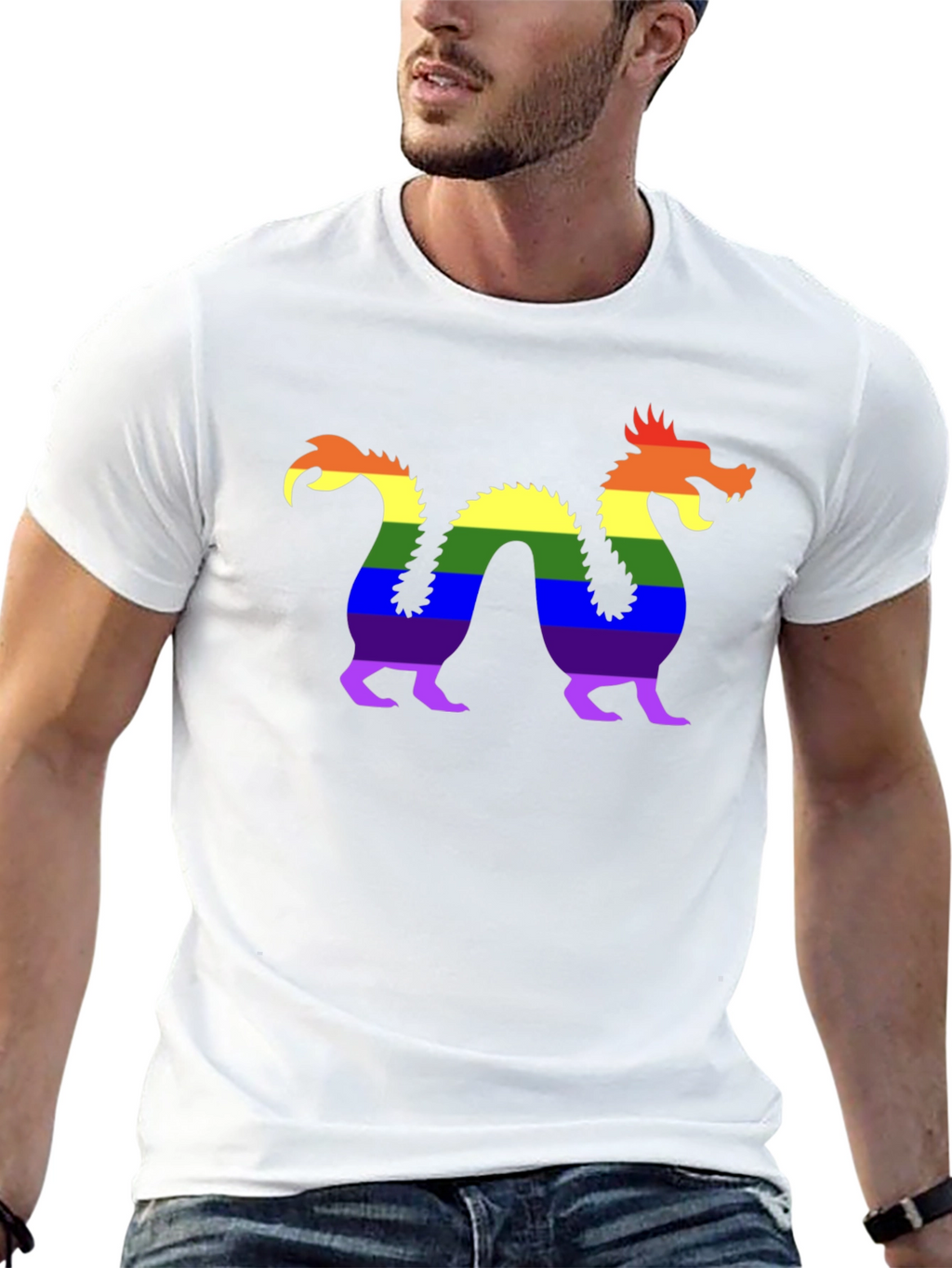 Pride Dragon Graphic Tee - Black