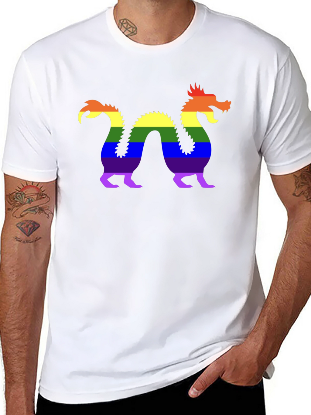 Pride Dragon Graphic Tee - Black