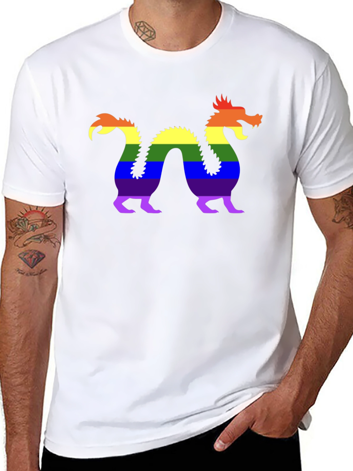 Pride Dragon Graphic Tee - Black