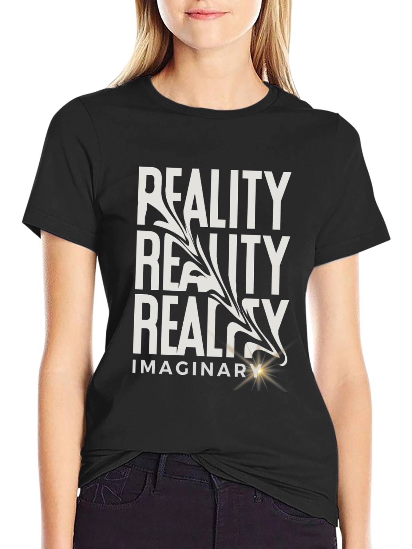 Reality Imaginary Graphic Tee - Mens Black T-Shirt