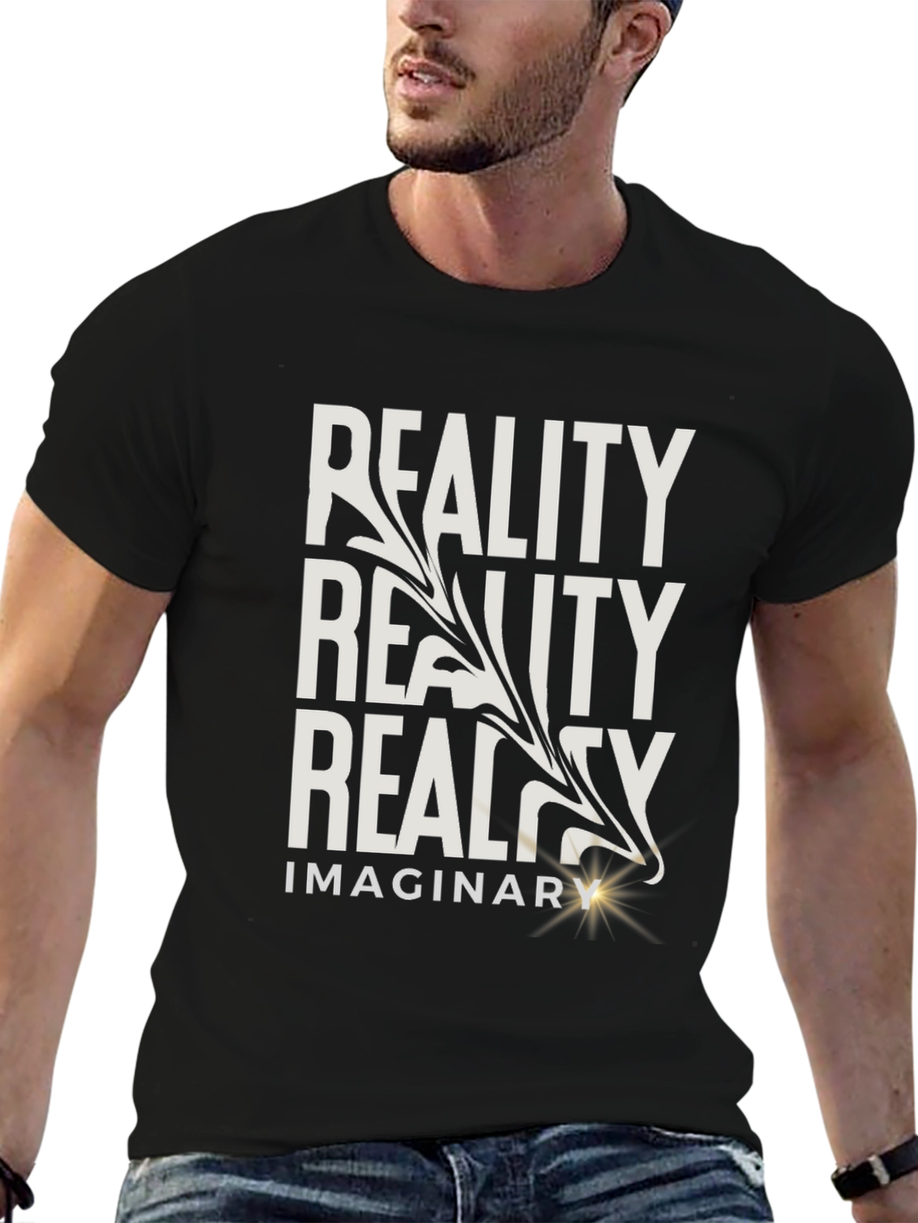 Reality Imaginary Graphic Tee - Mens Black T-Shirt