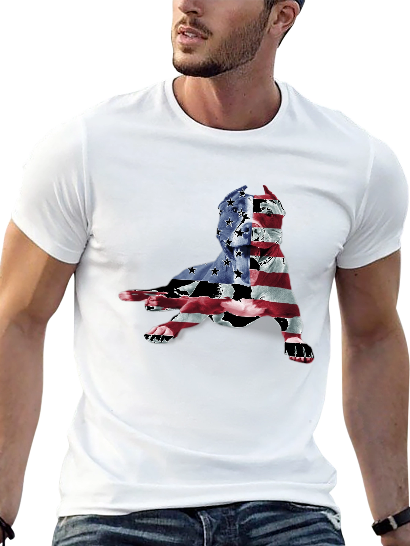Patriotic Pitbull Graphic Tee