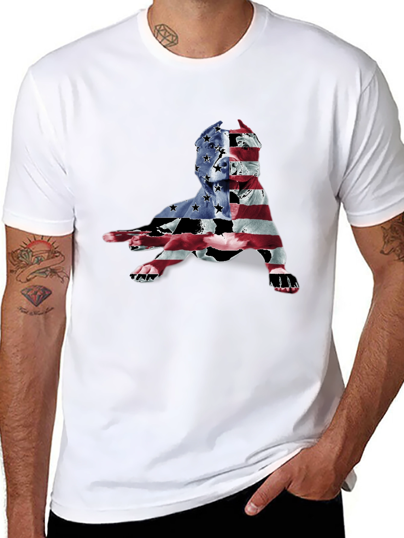 Patriotic Pitbull Graphic Tee