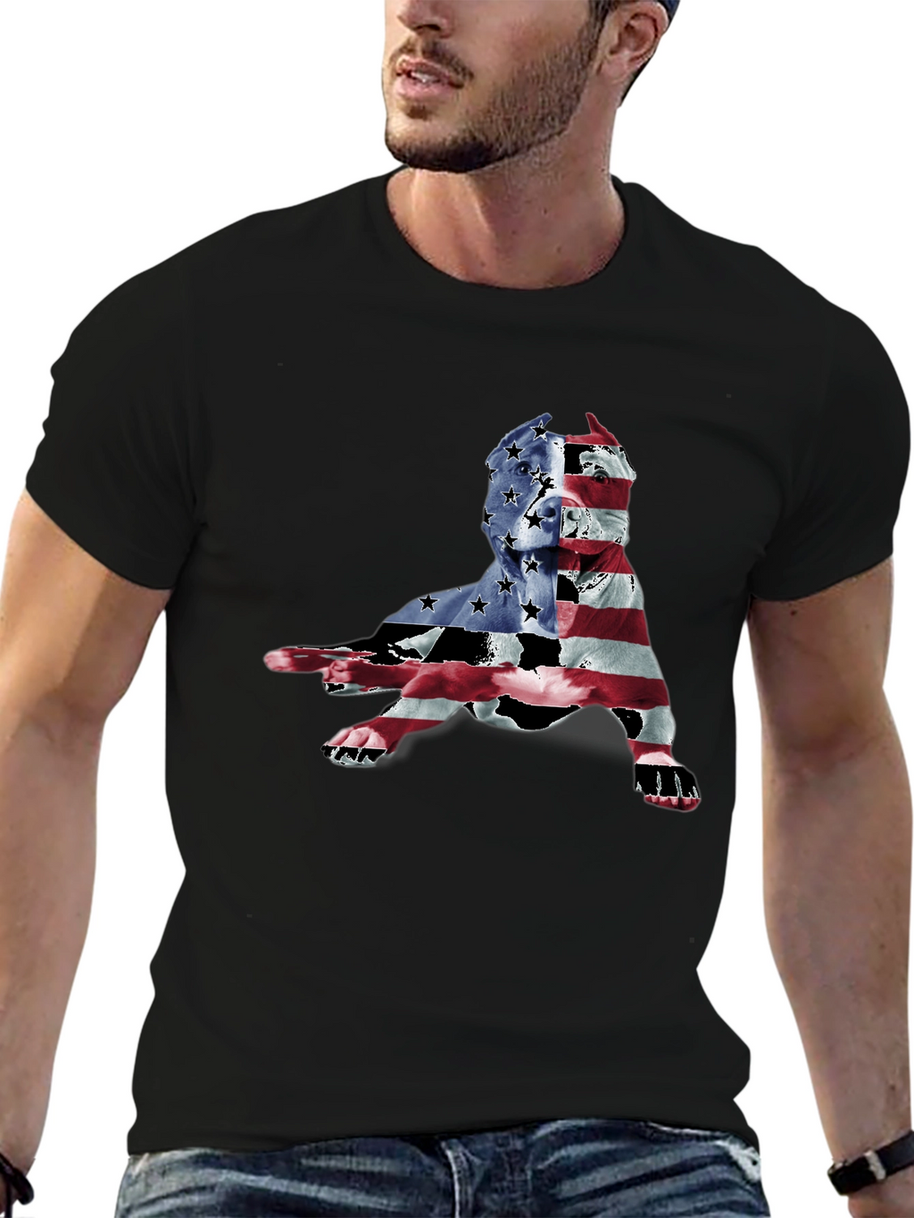Patriotic Pitbull Graphic Tee