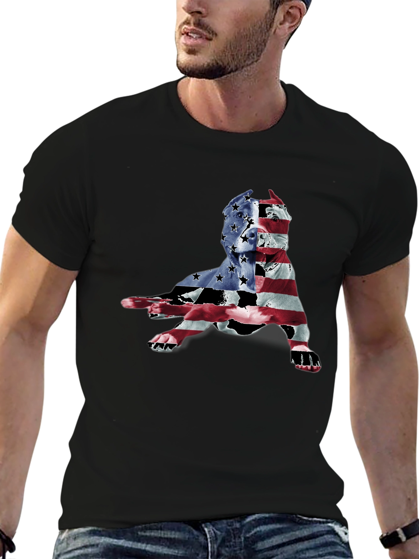 Patriotic Pitbull Graphic Tee