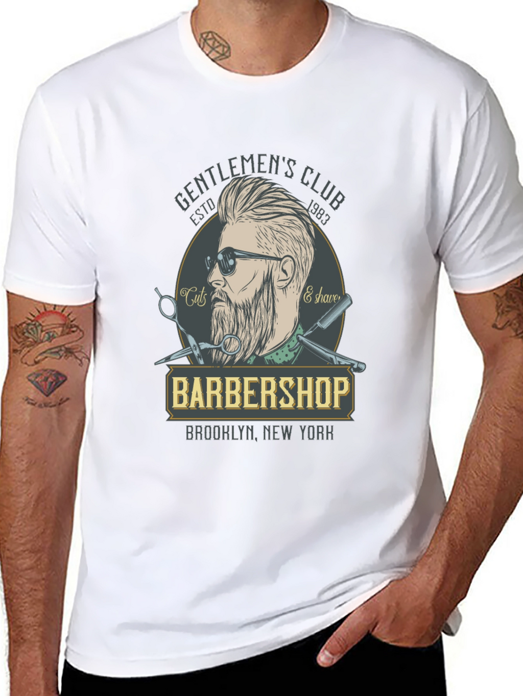 Gentlemens Club Barbershop Graphic T-Shirt