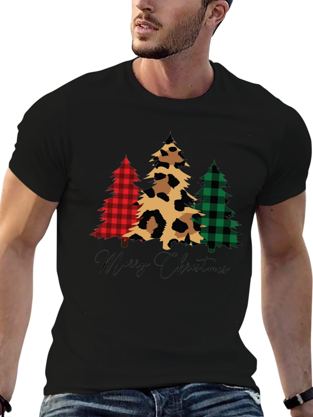 Merry Christmas Trees Graphic Tee