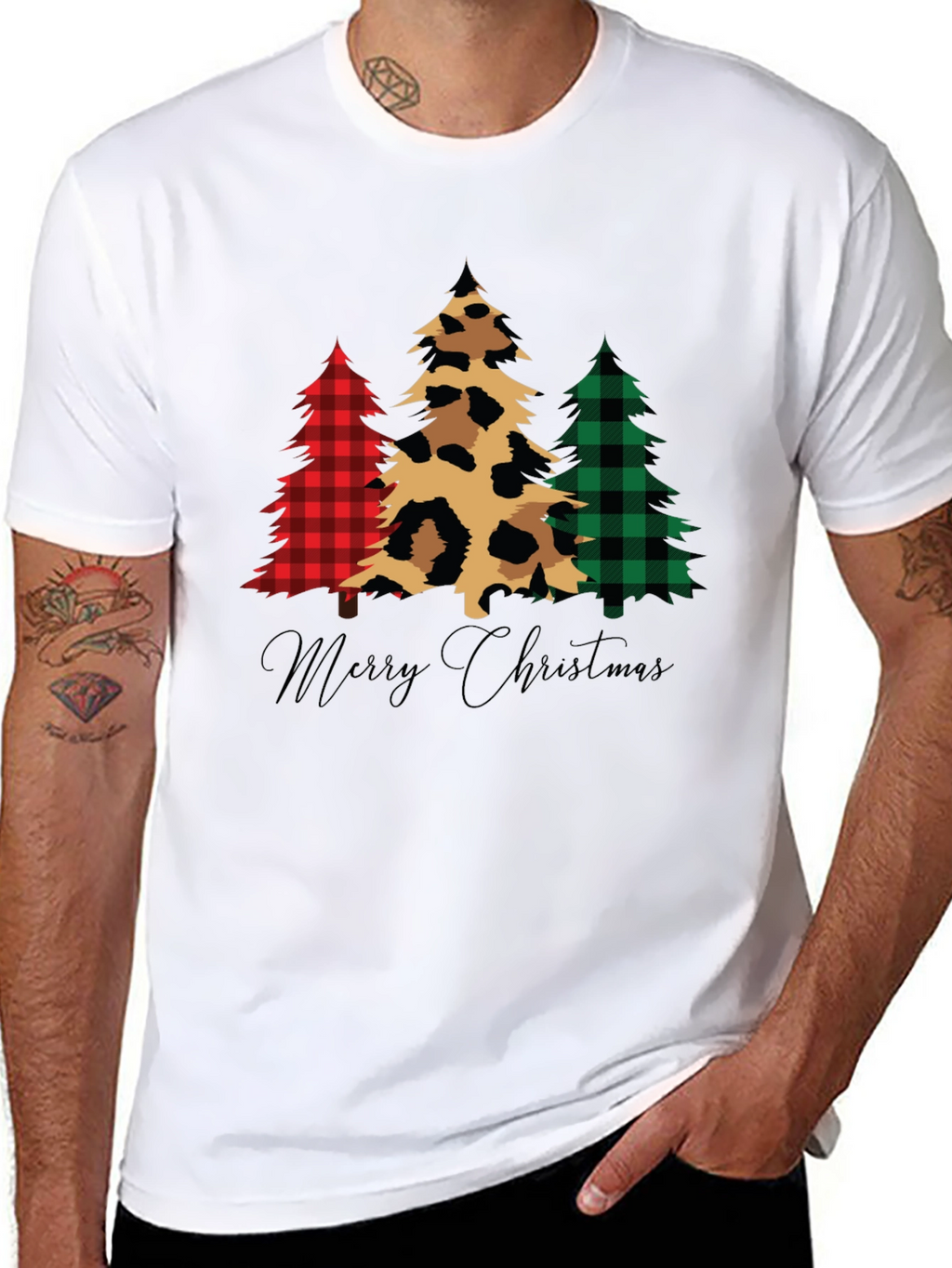 Merry Christmas Trees Graphic Tee