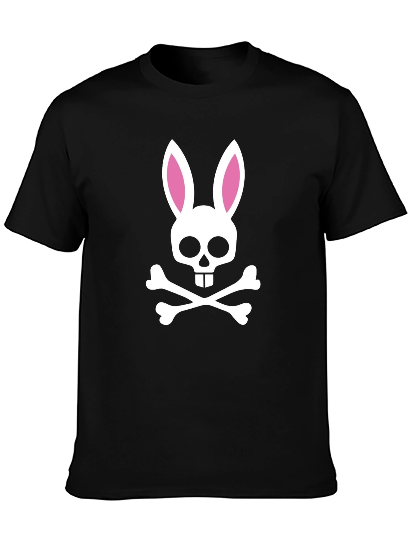 Bunny Skull Graphic T-Shirt - Black