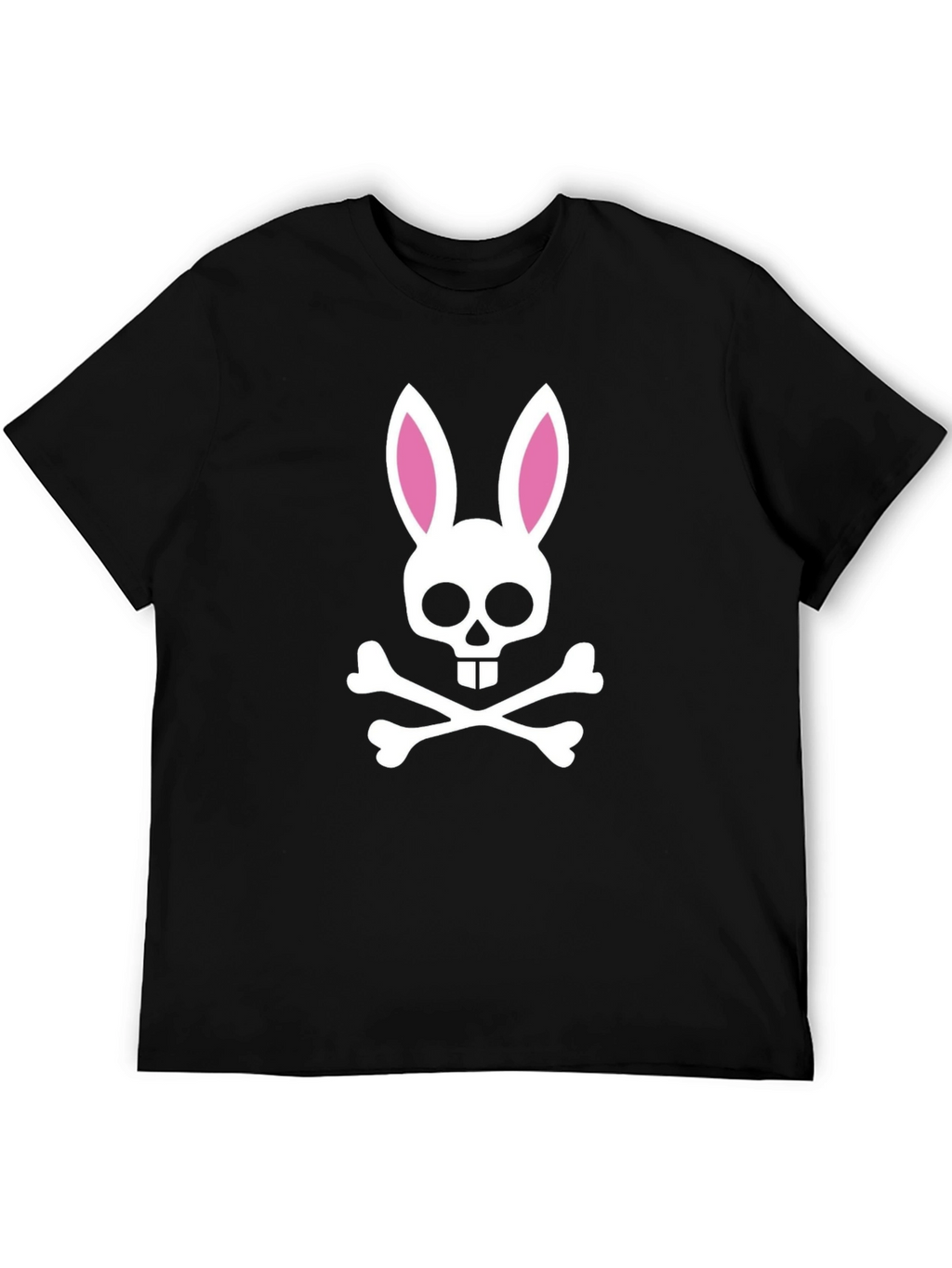 Bunny Skull Graphic T-Shirt - Black