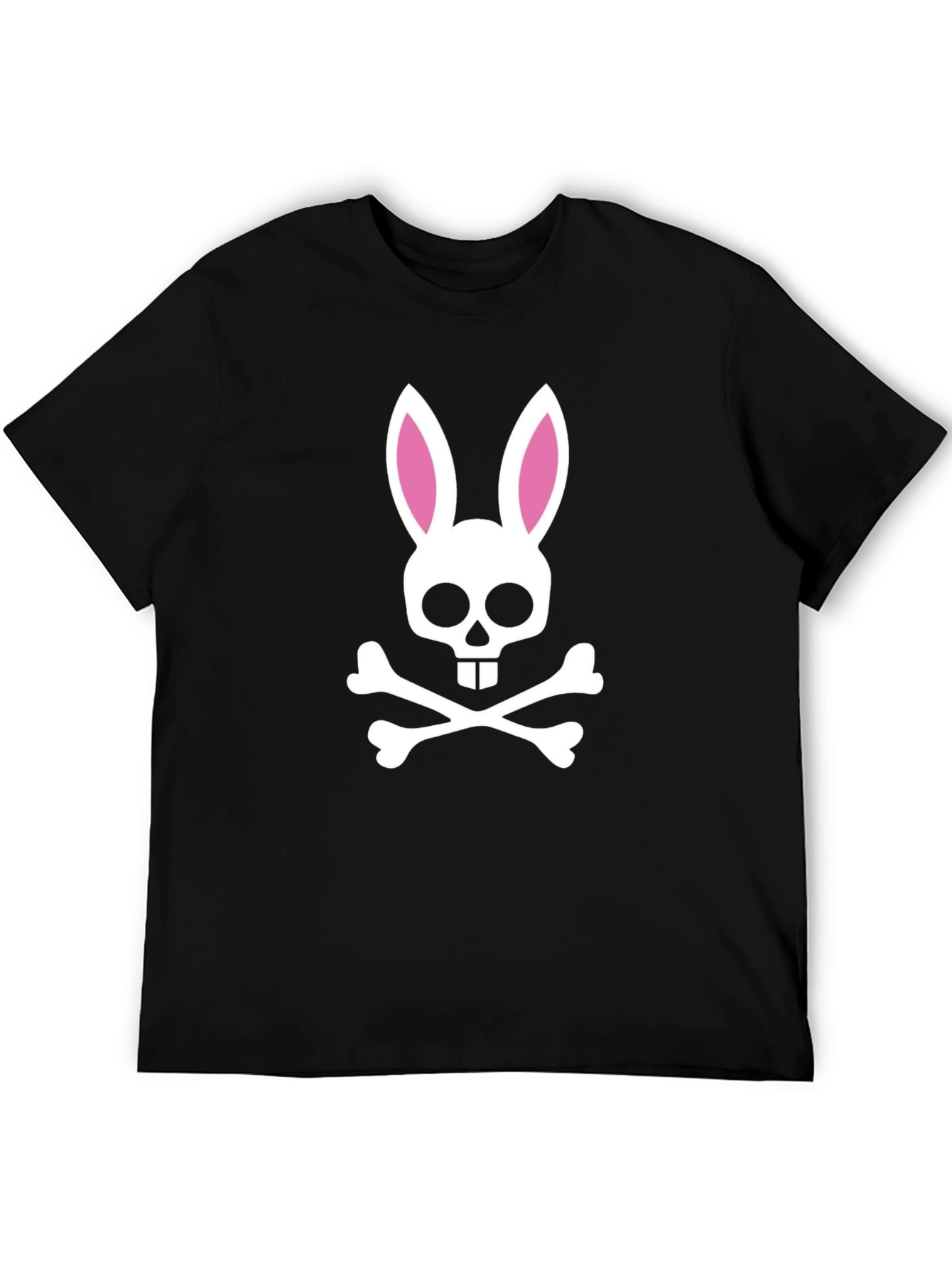 Bunny Skull Graphic T-Shirt - Black