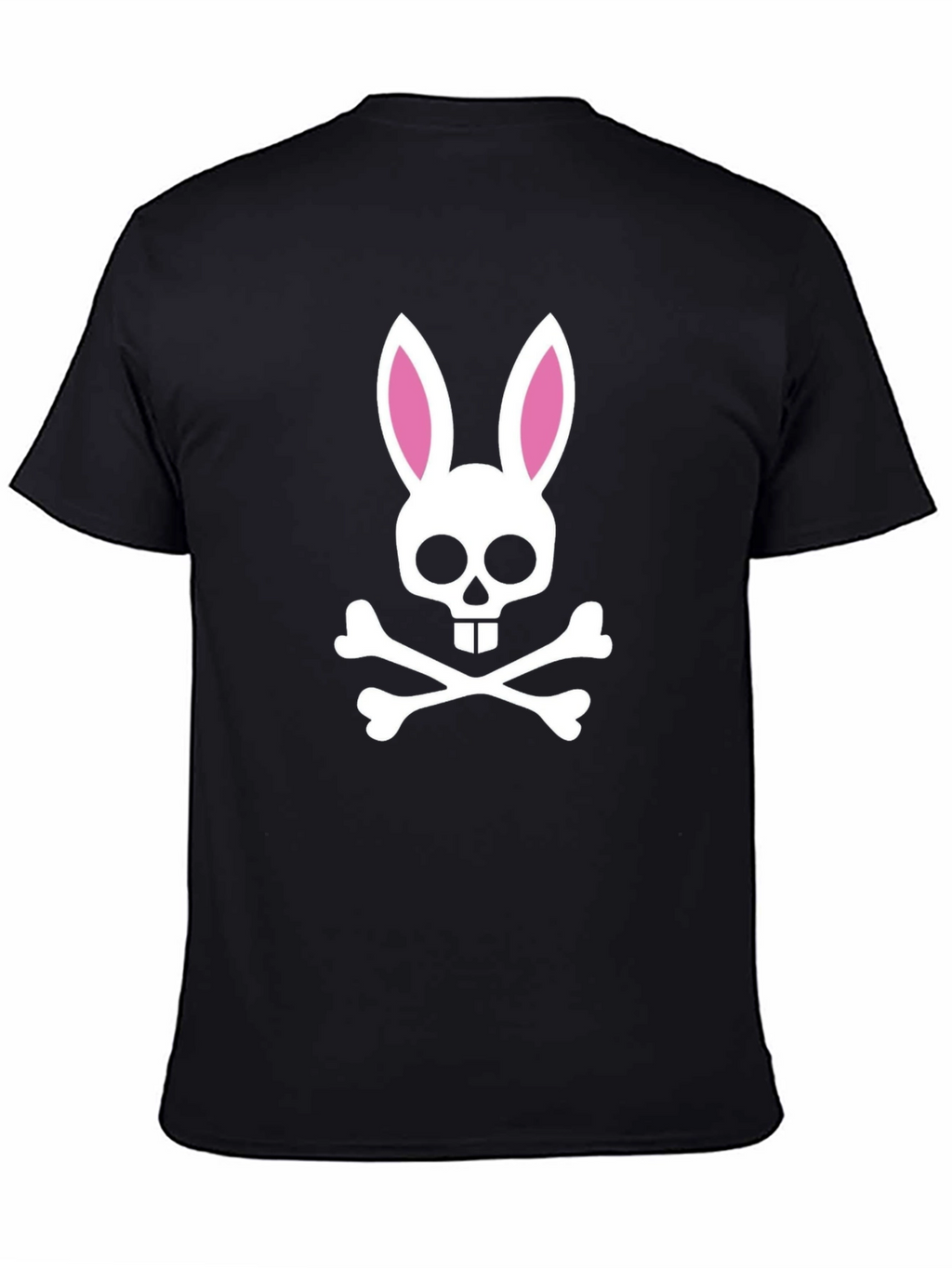 Bunny Skull Graphic T-Shirt - Black