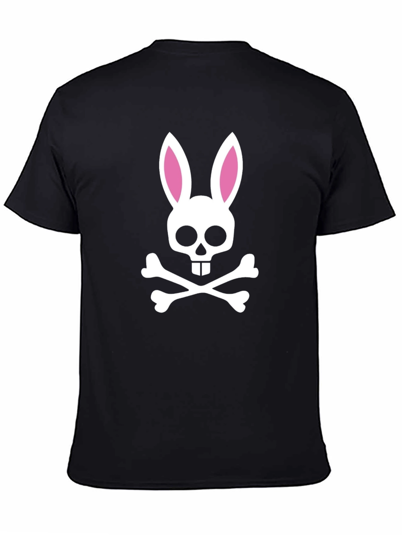 Bunny Skull Graphic T-Shirt - Black