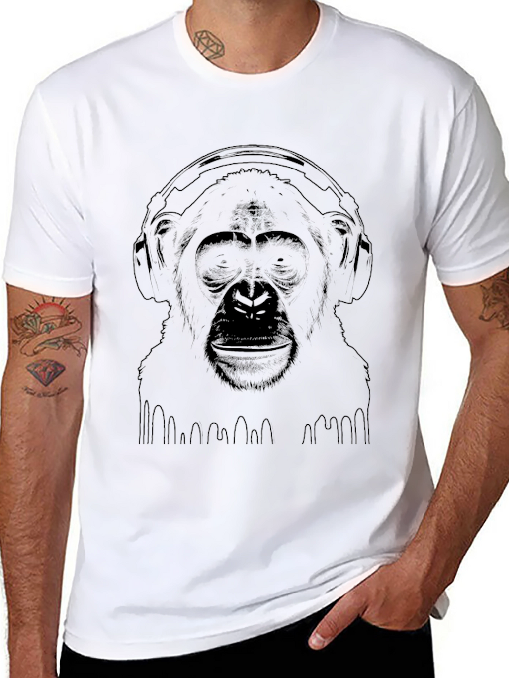 Cool Monkey Graphic Tee - Black
