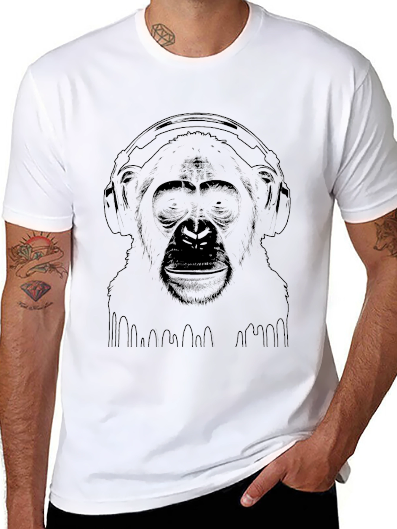 Cool Monkey Graphic Tee - Black