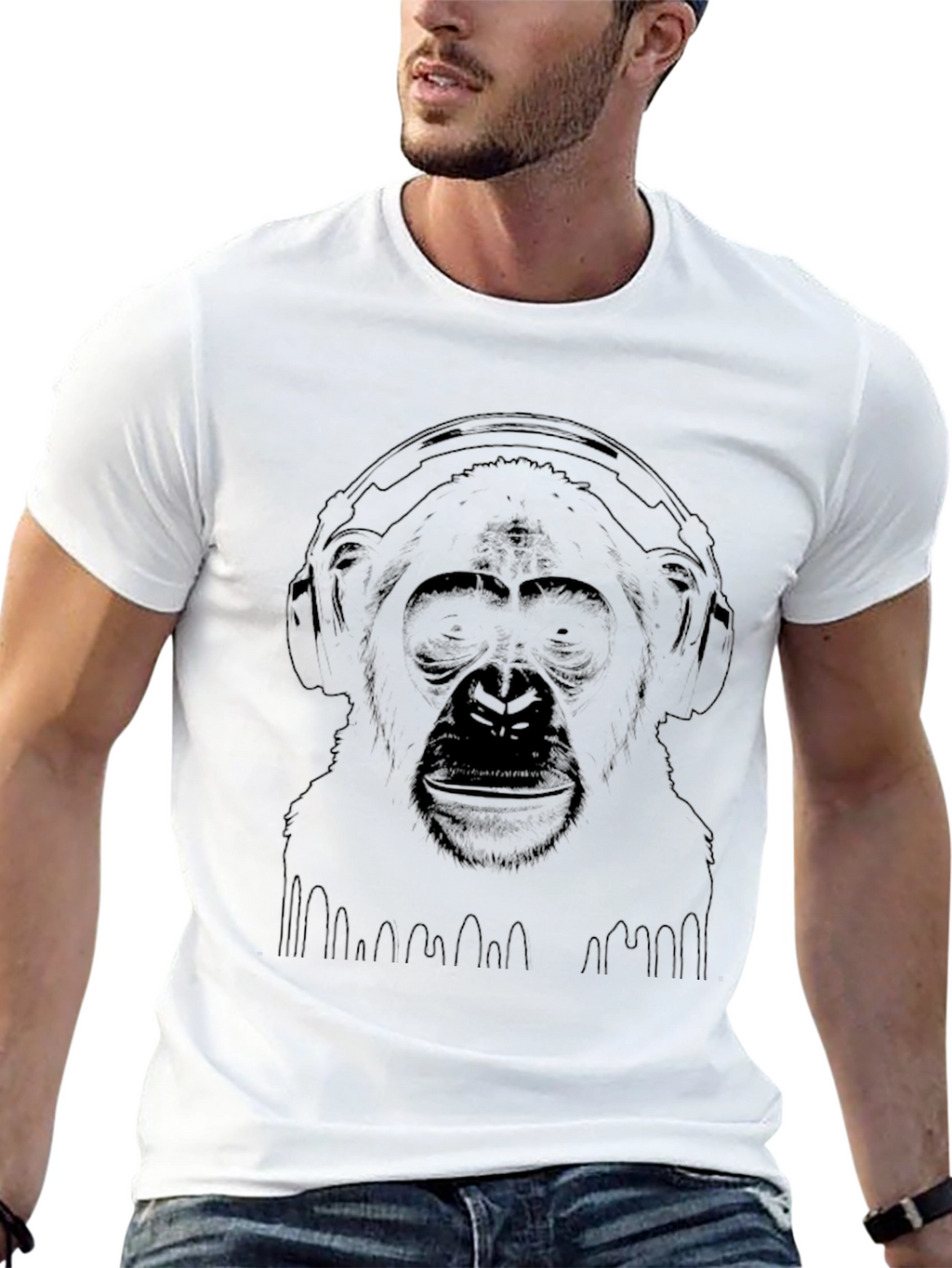 Cool Monkey Graphic Tee - Black
