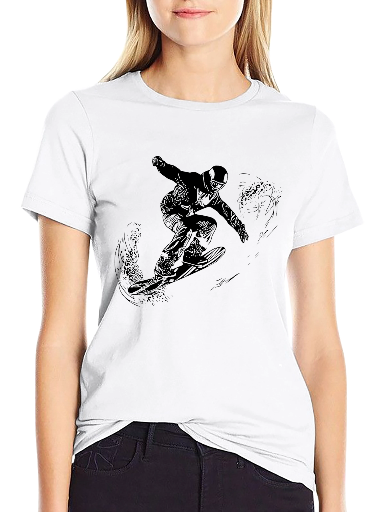 Black Snowboarder Graphic Tee - Mens Style