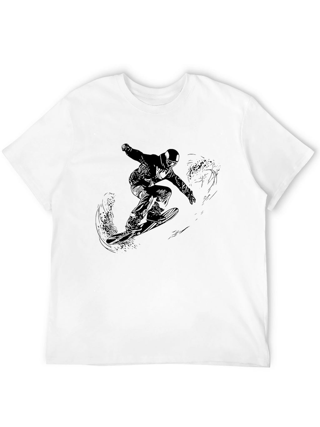 Black Snowboarder Graphic Tee - Mens Style