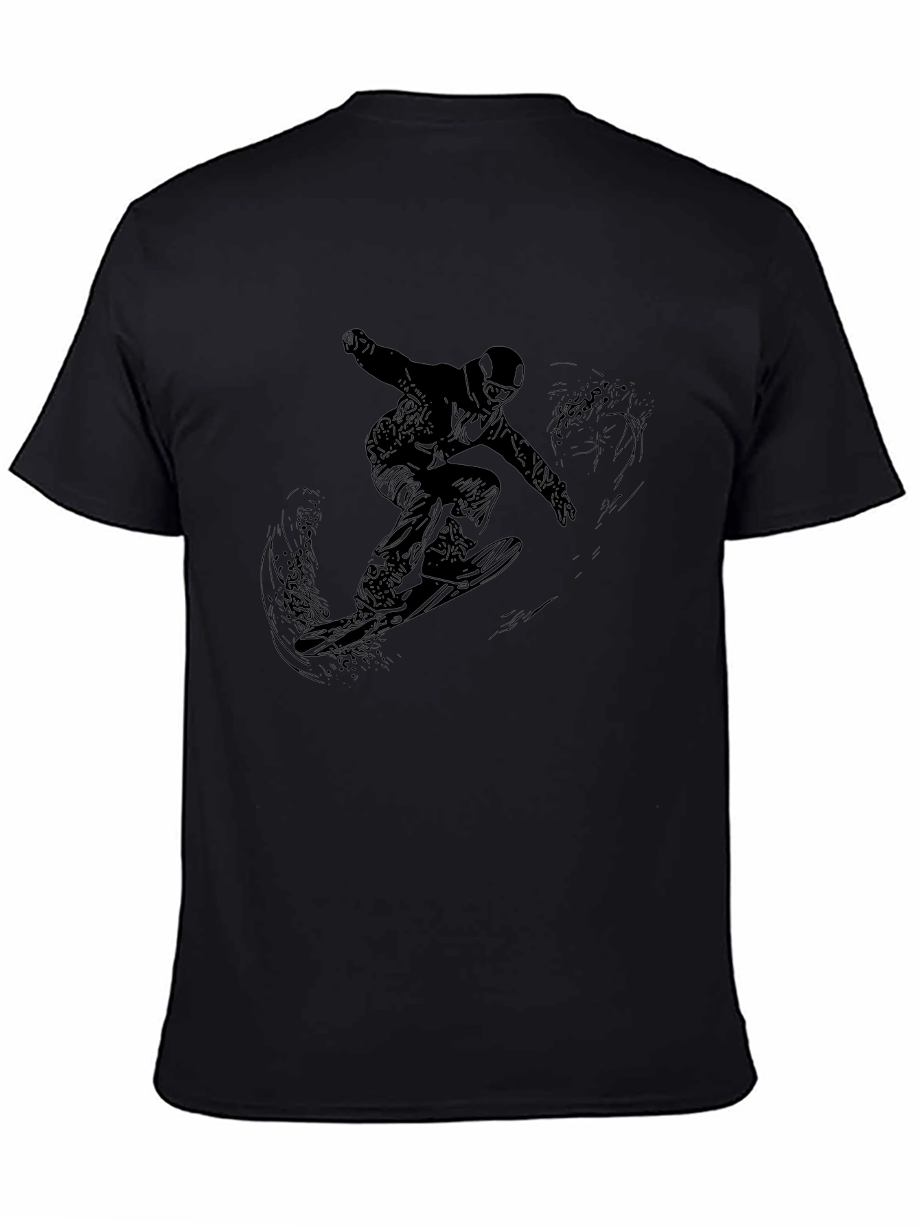 Black Snowboarder Graphic Tee - Mens Style