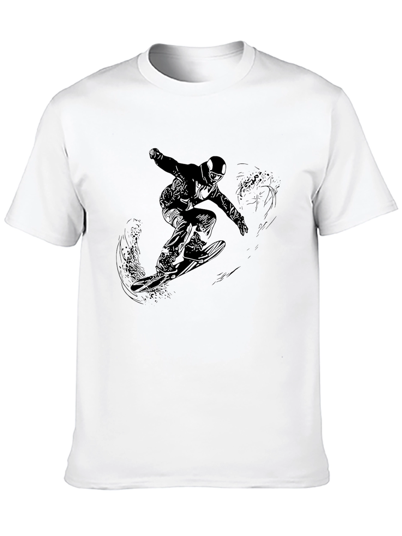 Black Snowboarder Graphic Tee - Mens Style