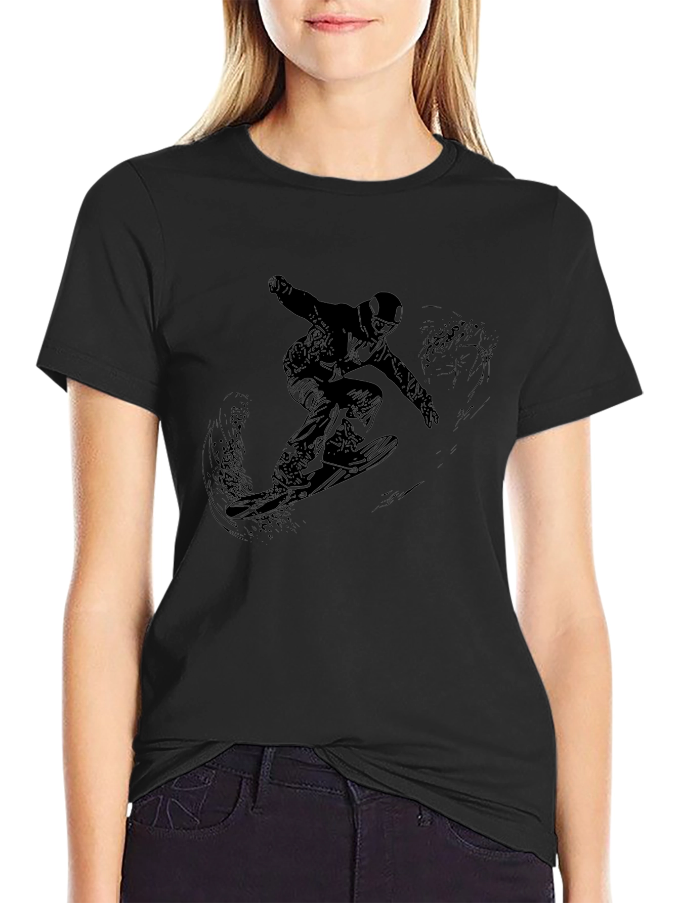 Black Snowboarder Graphic Tee - Mens Style