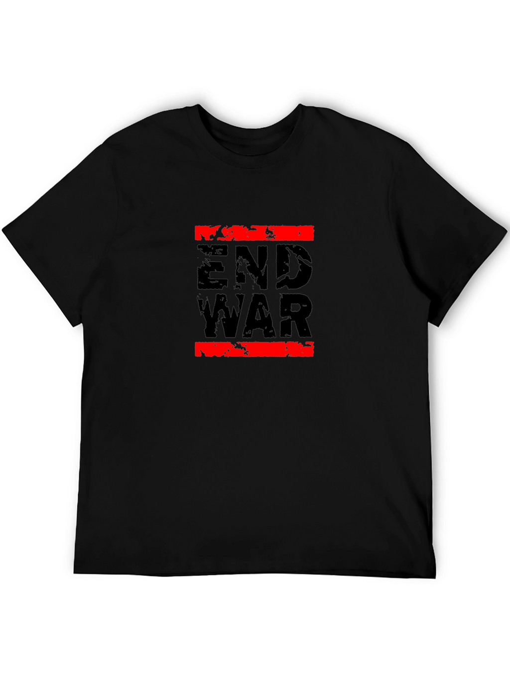 End War Graphic Tee - Black Cotton T-Shirt