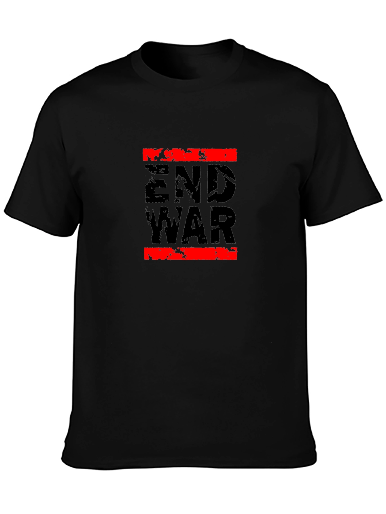 End War Graphic Tee - Black Cotton T-Shirt