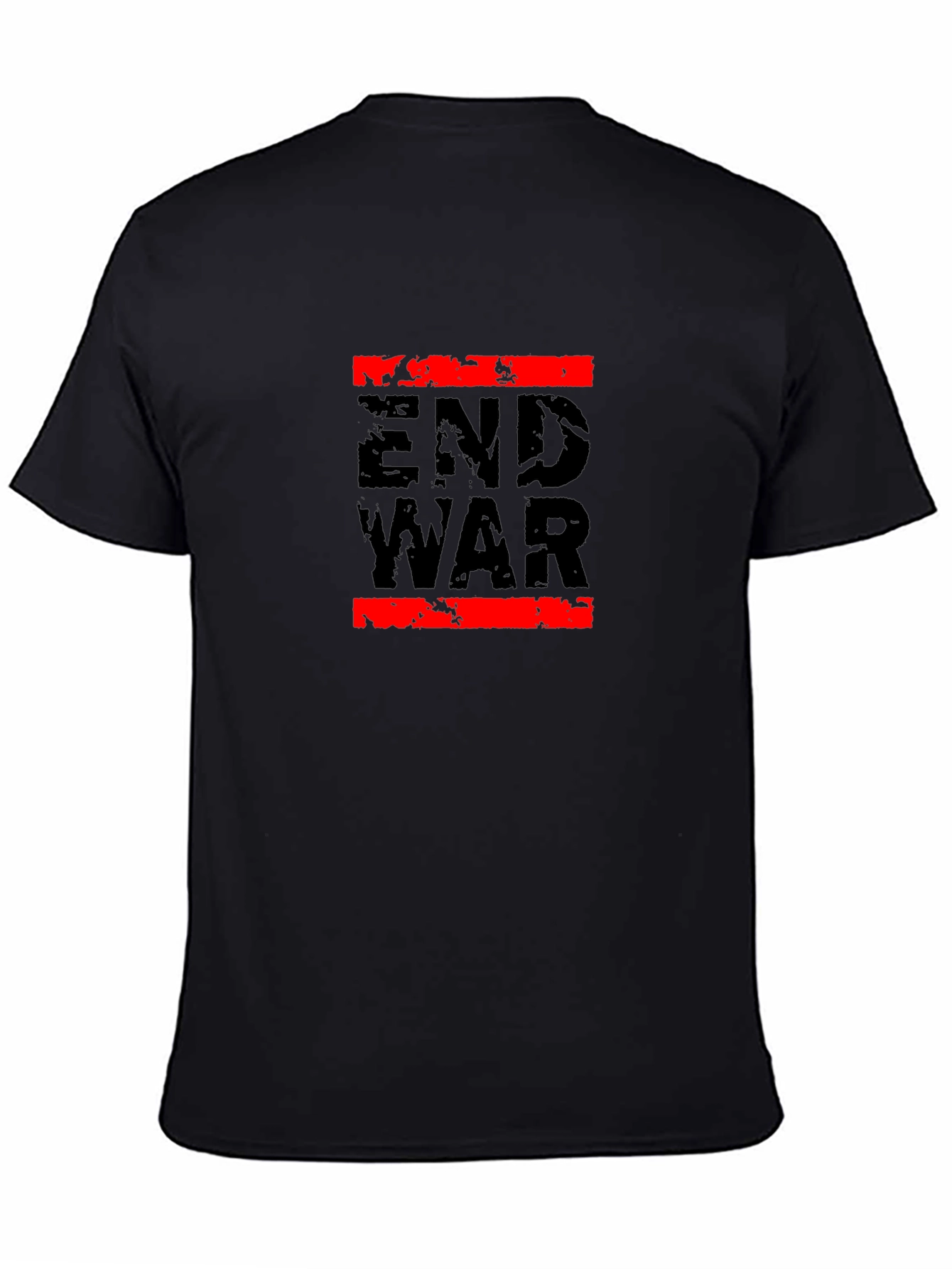 End War Graphic Tee - Black Cotton T-Shirt