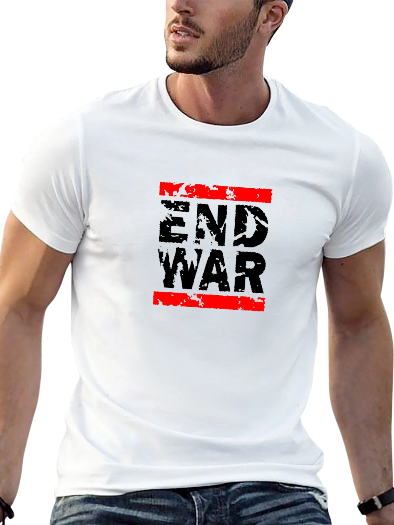 End War Graphic Tee - Black Cotton T-Shirt
