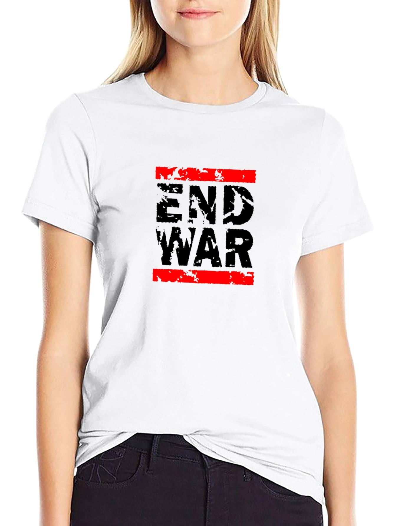 End War Graphic Tee - Black Cotton T-Shirt