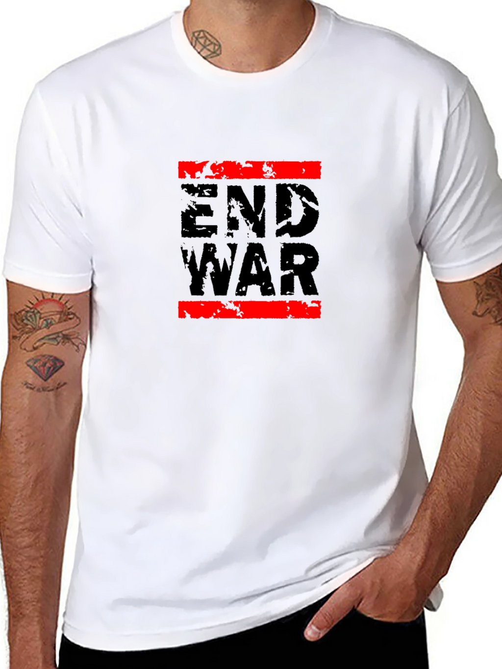 End War Graphic Tee - Black Cotton T-Shirt