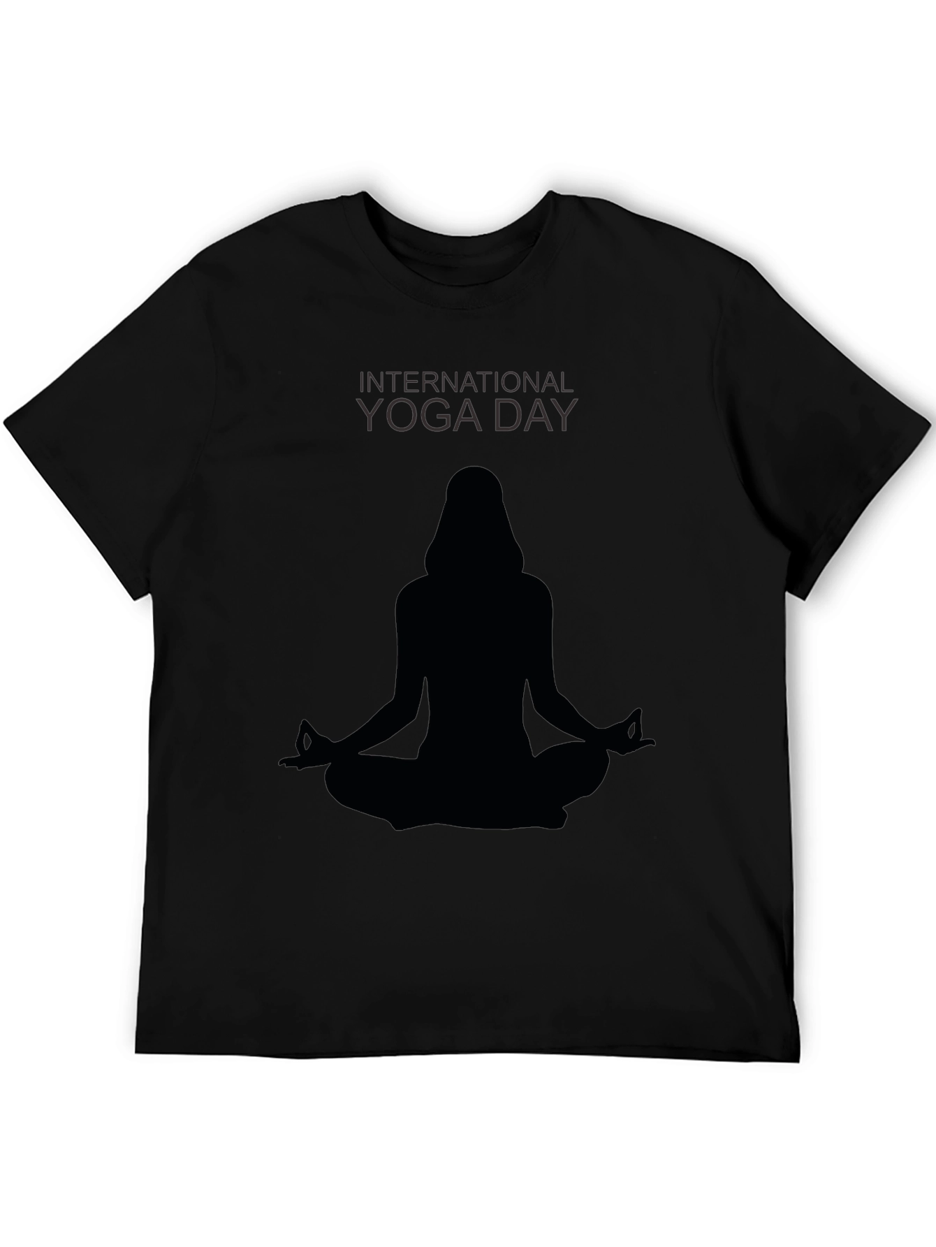 Yoga Day T-Shirt - Relaxed Fit Black Tee
