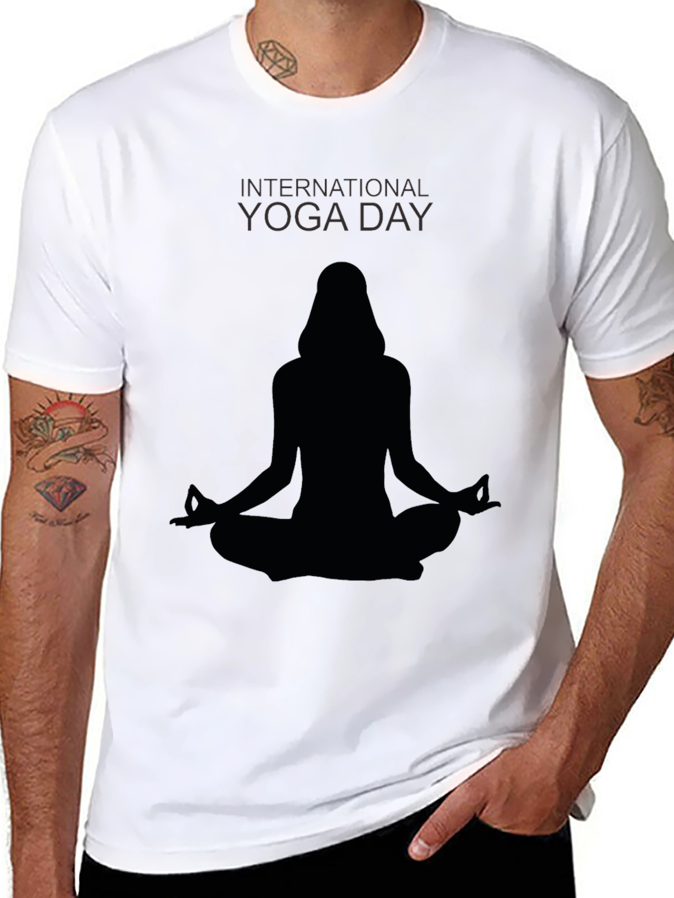 Yoga Day T-Shirt - Relaxed Fit Black Tee