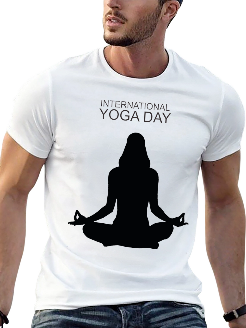 Yoga Day T-Shirt - Relaxed Fit Black Tee
