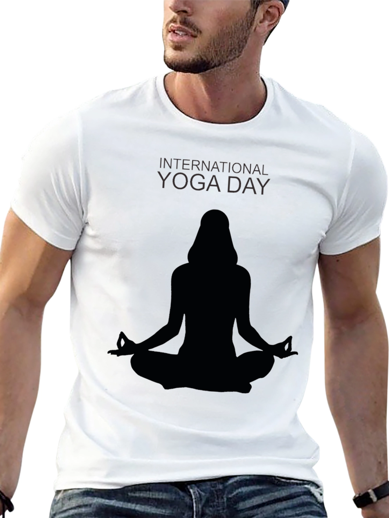 Yoga Day T-Shirt - Relaxed Fit Black Tee