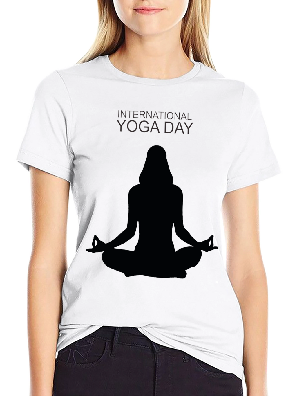 Yoga Day T-Shirt - Relaxed Fit Black Tee