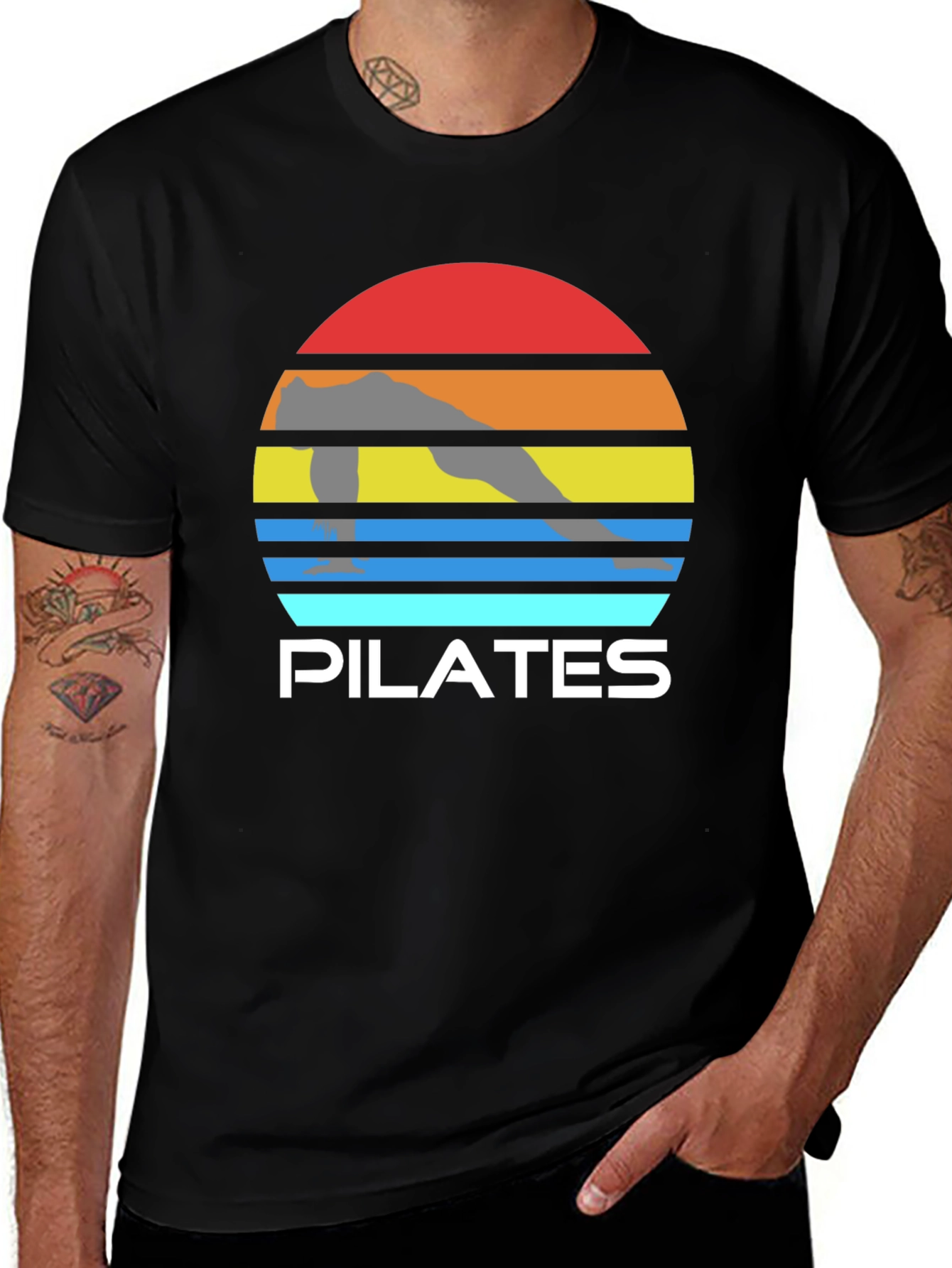 Pilates Sunset Graphic Tee - Fitness Apparel